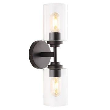 Cera Farmhouse Industrial Iron Cylinder LED Sconce - JONATHAN Y